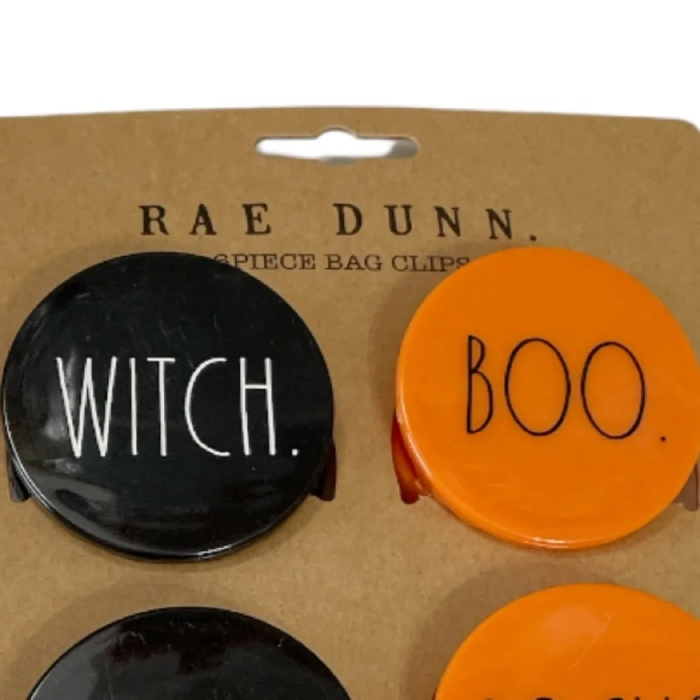 NEW Rae Dunn Halloween Bag Clips Set/6